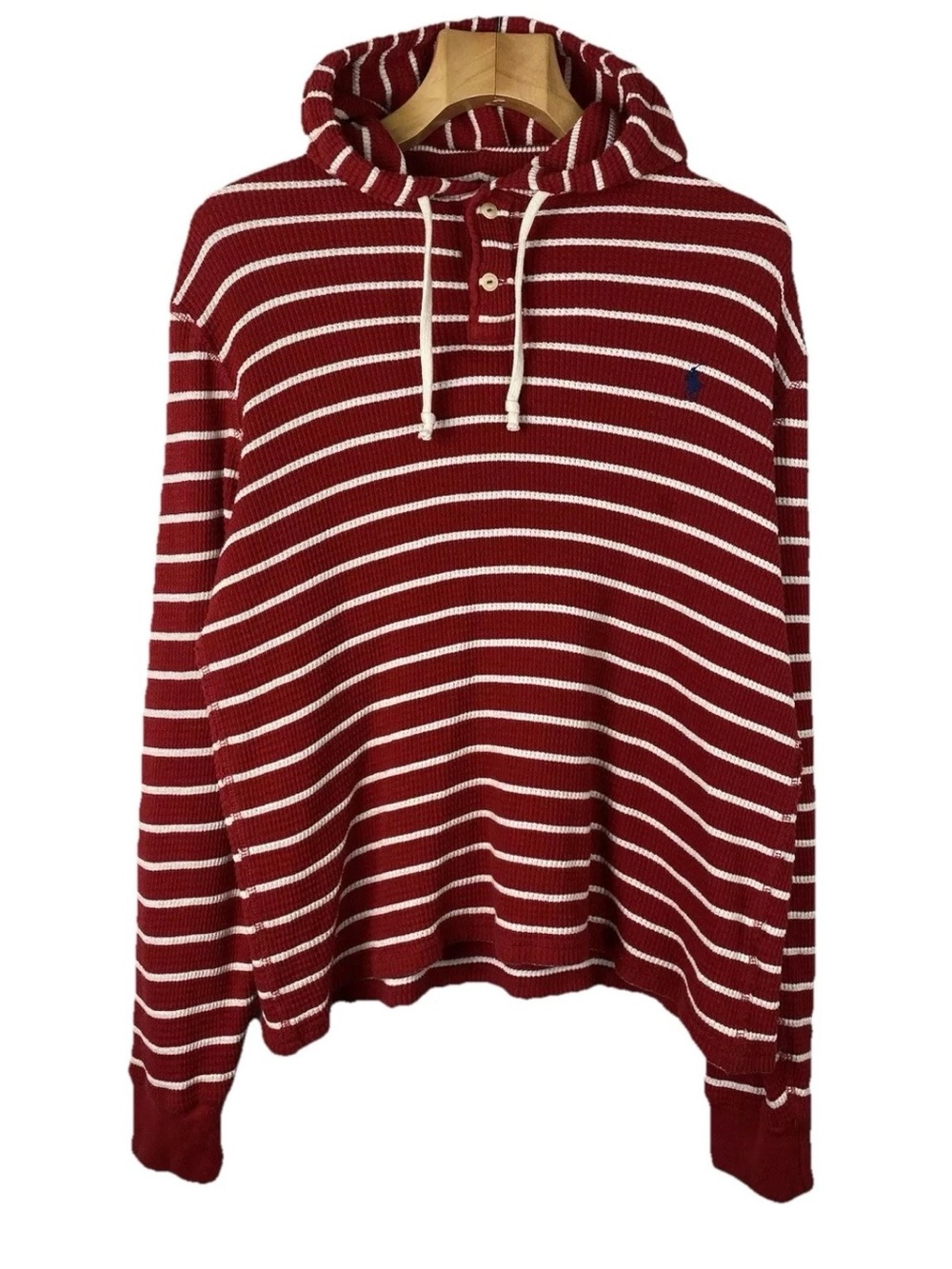 Polo by Ralph Lauren Red & White Striped Hooded Sweater